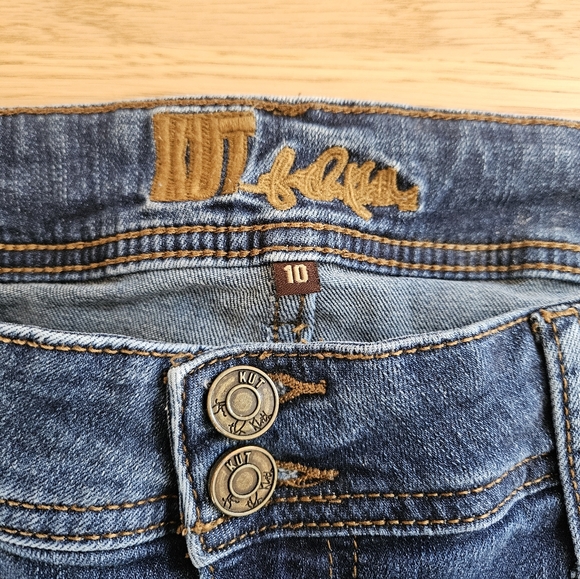 Kut From The Kloth Boyfriend Jeans Size 10 Cuffed Medium Wash Casual Denim - Picture 6 of 12